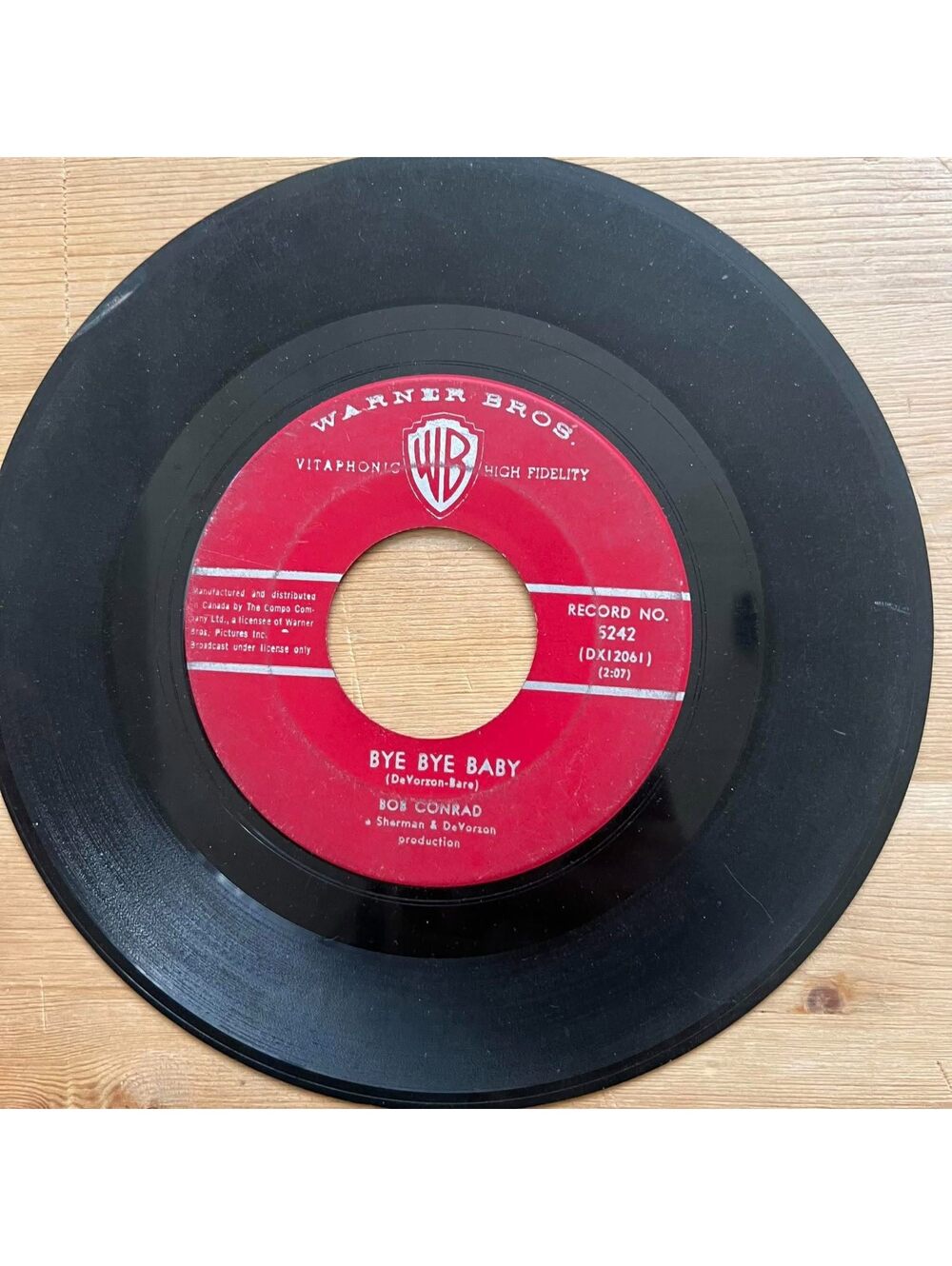 Bob Conrad - Bye Bye Baby/Love you 45rpm VG+ R19